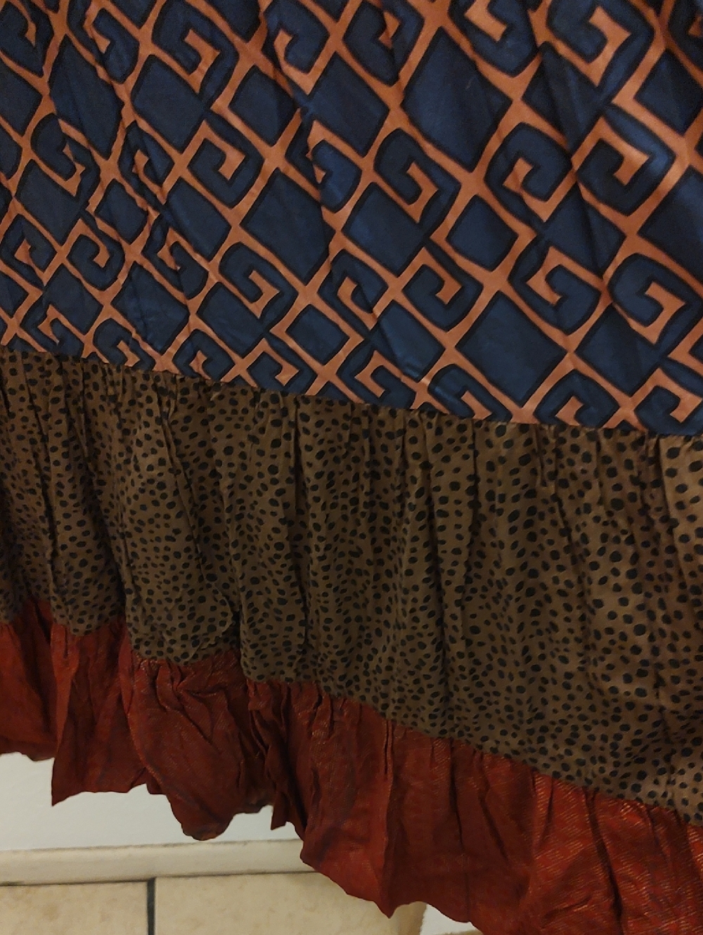Sacred Threads Rust and Navy Geometric Maxi Dress - Picture 5 of 5